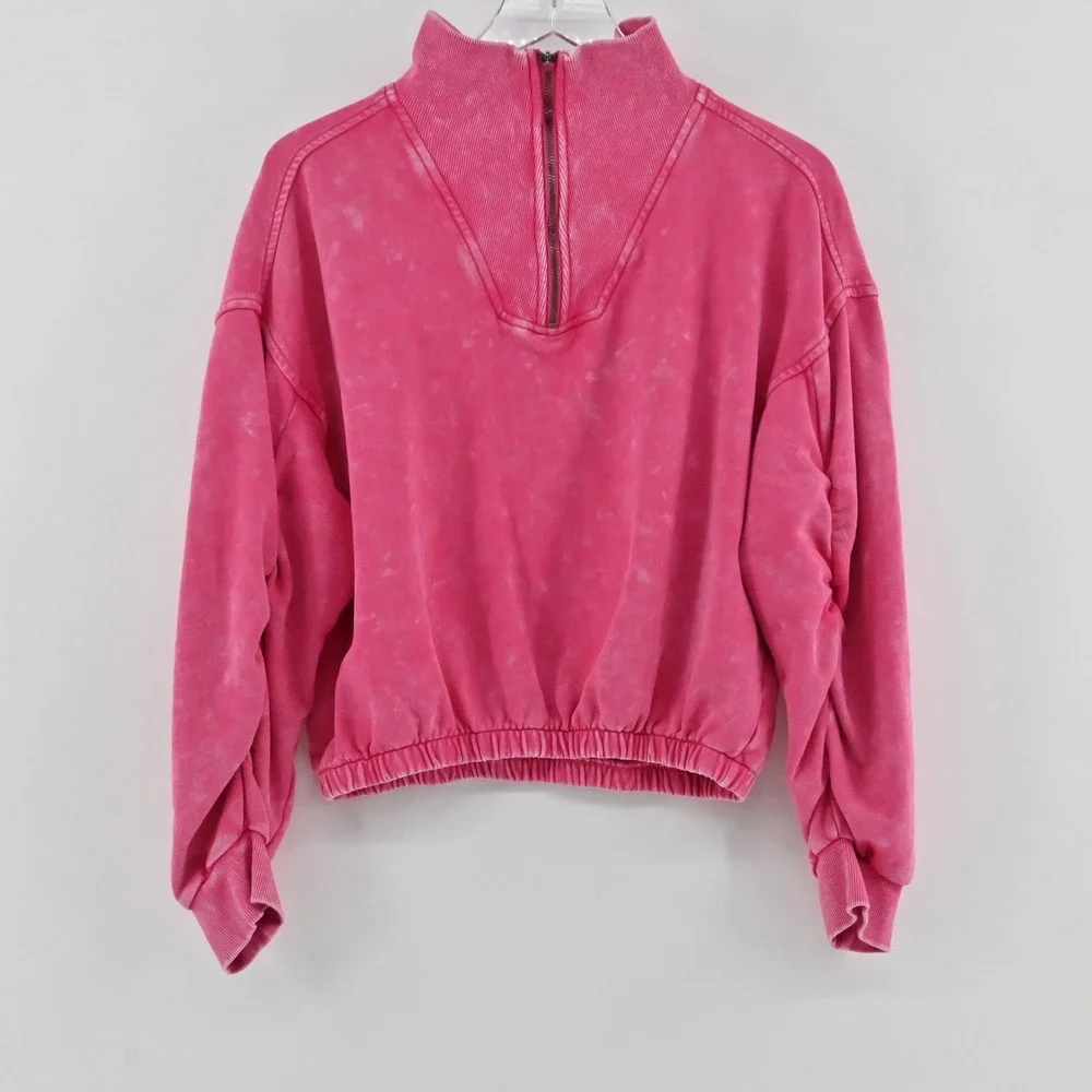 Free People FP Movement Valley Girl Pullover Womens Size S Pink Top Sweatshirt